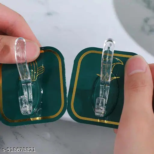 6 in 1 Self Adhesive Heavy Duty Colourful Sticker Wall Hook (Pack of 2)