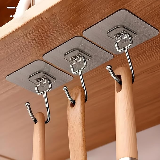 12 PCS Large Adhesive Hooks for Wall Heavy Duty Waterproof Wall Hooks.