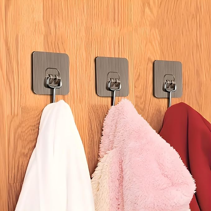 12 PCS Large Adhesive Hooks for Wall Heavy Duty Waterproof Wall Hooks.