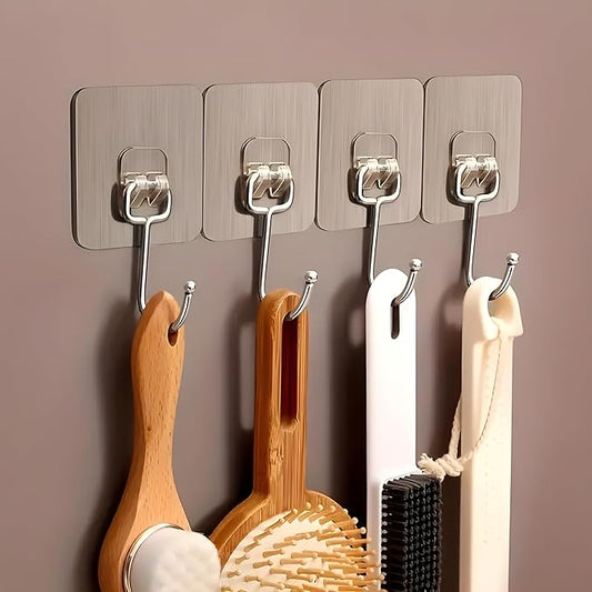 12 PCS Large Adhesive Hooks for Wall Heavy Duty Waterproof Wall Hooks.